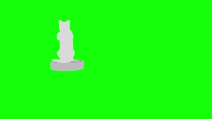 猫剪影机器人真空吸尘器2转站立环图案G