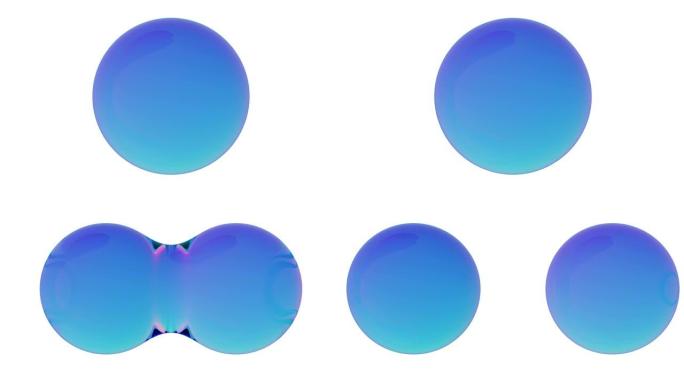 抽象3d蓝色玻璃或蓝色流体动画