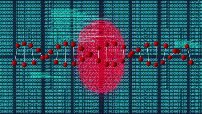 DNA结构在生物指纹扫描仪上针对二进制编码旋转