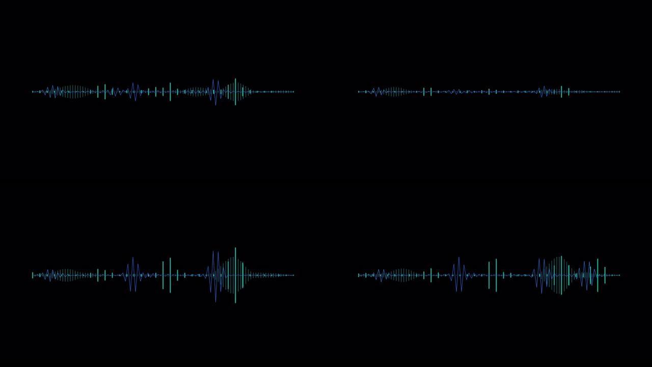 无线电波，地震。里氏地震震级规模。黑色背景。4k视频