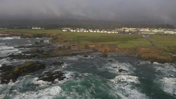 崎岖的海岸线风景布拉格堡加州无人机景观