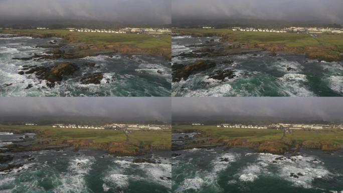 崎岖的海岸线风景布拉格堡加州无人机景观