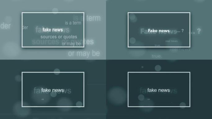 黑暗背景上的突出显示和动画短语假新闻