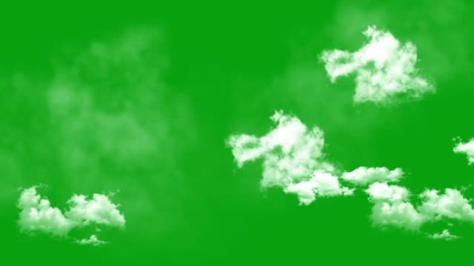 移动云彩绿屏运动图形