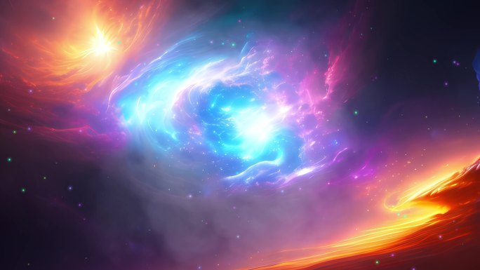 梦幻宇宙唯美星空烟云烟雾星光粒子舞台背景