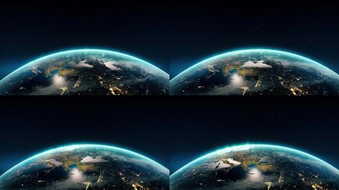 电影现实的太空旋转地球库存视频