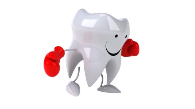有趣的3D卡通牙齿拳击