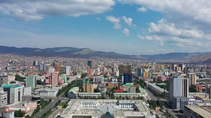 蒙古乌兰巴托市中心鸟瞰图