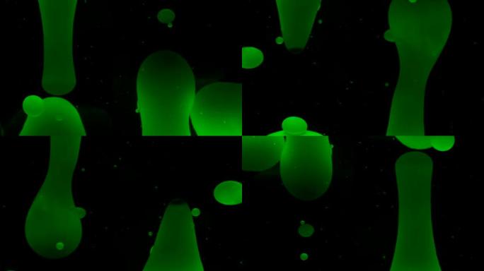 熔岩灯的绿色气泡