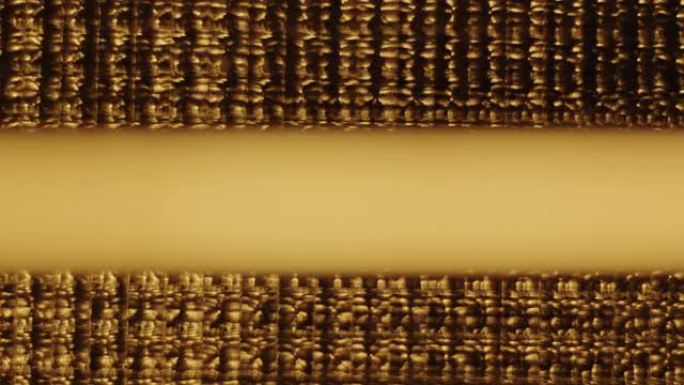 闪亮的金色玻璃背景中间有一条宽阔的黄色马特射线。