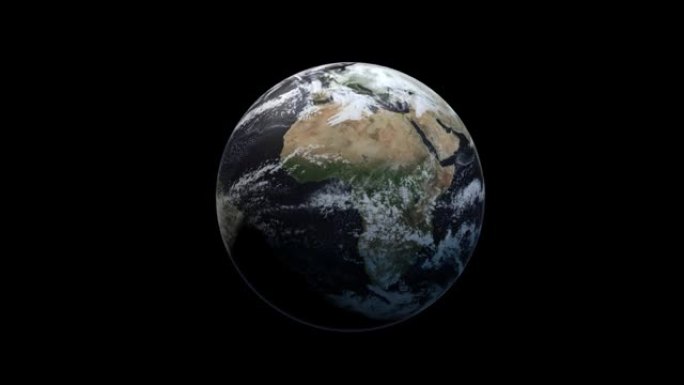 照片逼真的3D地球。来自太空的地球。旋转地球。蓝色星球。