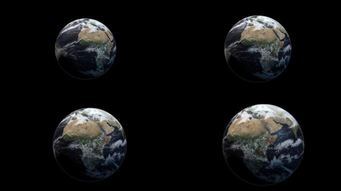 照片逼真的3D地球。来自太空的地球。旋转地球。蓝色星球。