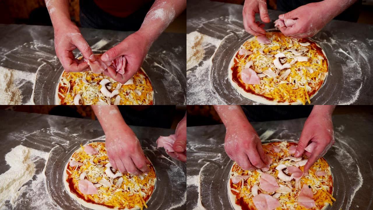 准备披萨的披萨大师