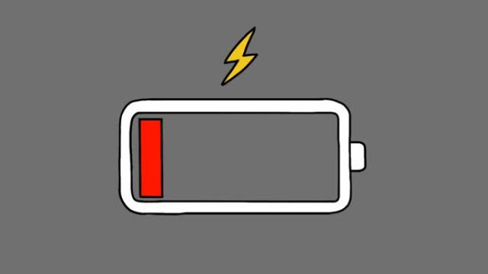 电池电源标志动画视频电池必须充电