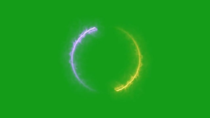 绿屏背景的循环能量弧运动图形