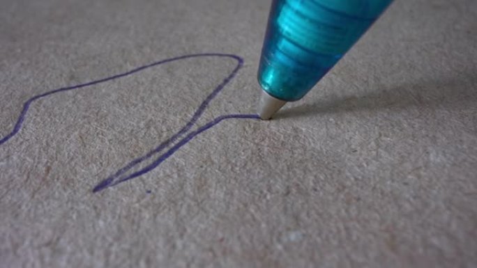 单线，笔圆珠笔画画特写视频素材笔轨迹