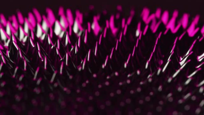 在钕磁铁的作用下，铁磁流体物质上的磁性和粉红色光可以产生令人印象深刻的视觉效果。VJ，科幻小说和抽象