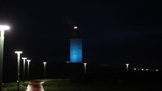 为纪念世界糖尿病日而用蓝色照亮的h é cules塔