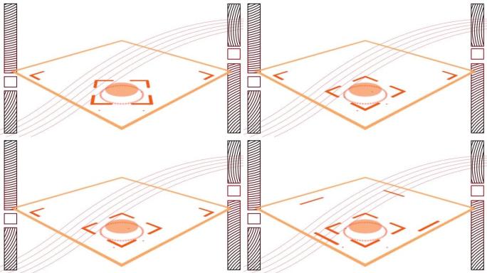 方形范围的数字动画扫描方形形状和抽象形状与whi移动