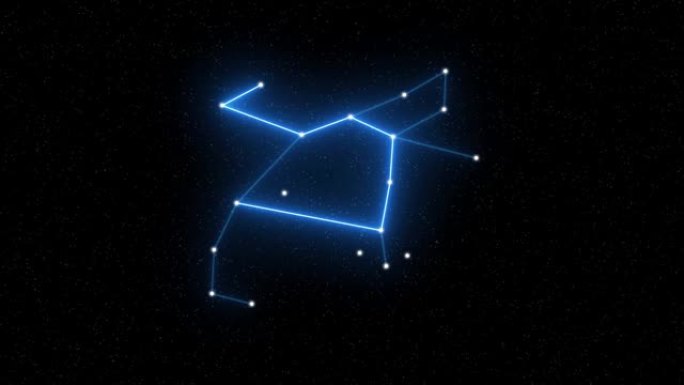 珀仙座-带有星域空间背景的动画十二生肖星座和星座符号