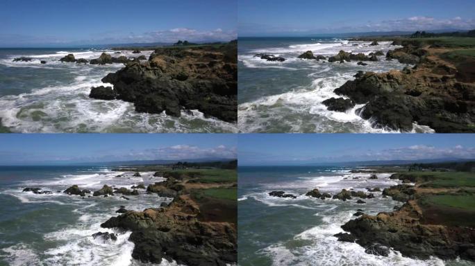 崎岖的海岸线风景布拉格堡加州无人机景观
