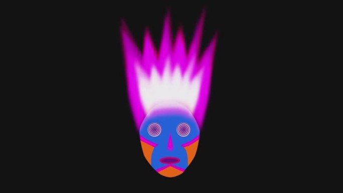 动画催眠面具。紫罗兰色的抽象。