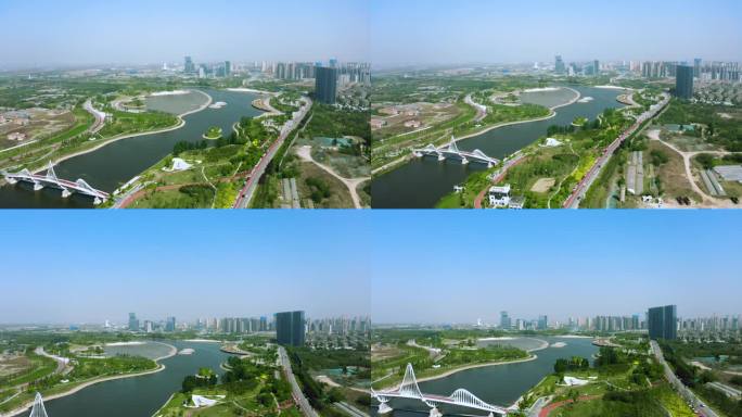 西咸新区沣渭生态景观区4k航拍02