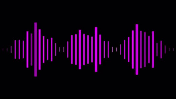 音频波形在屏幕上以紫色移动，是播客、有声读物、卡拉ok无缝循环的完美背景