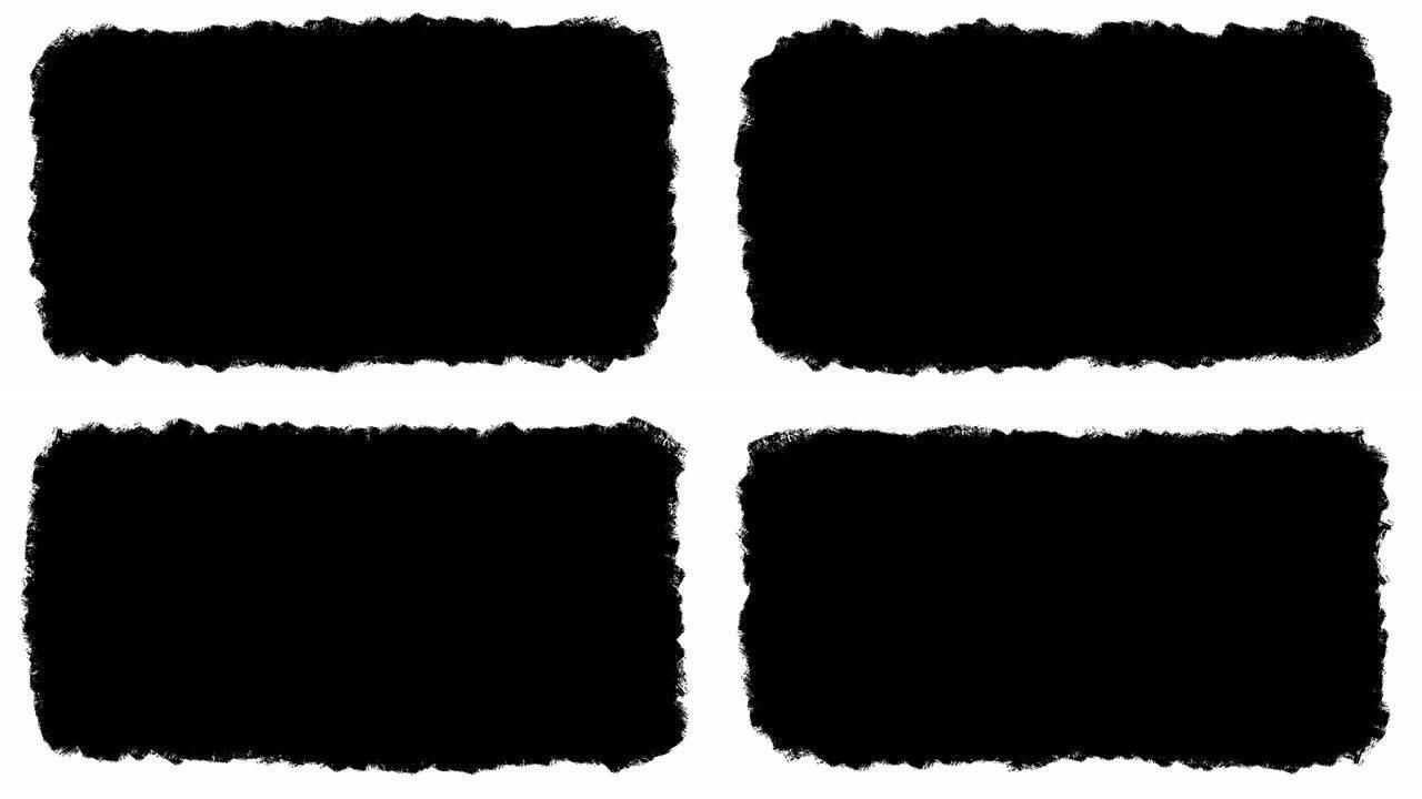 白色背景上孤立的黑色画布，定格动画