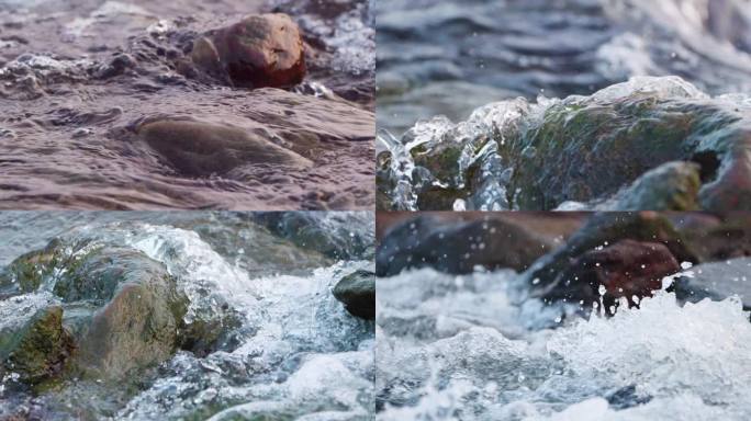 河水 小河 溪流 水浪 浪花 水花 浪涛