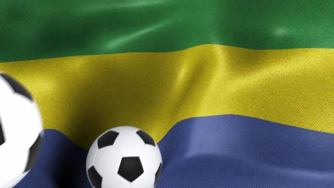 加蓬的旗帜和足球