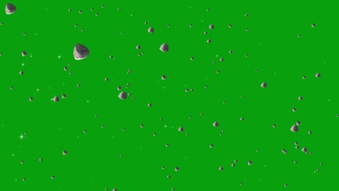 小行星穿越太空绿屏运动图形