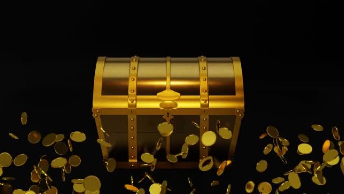 许多分发金币从宝箱里飞来。