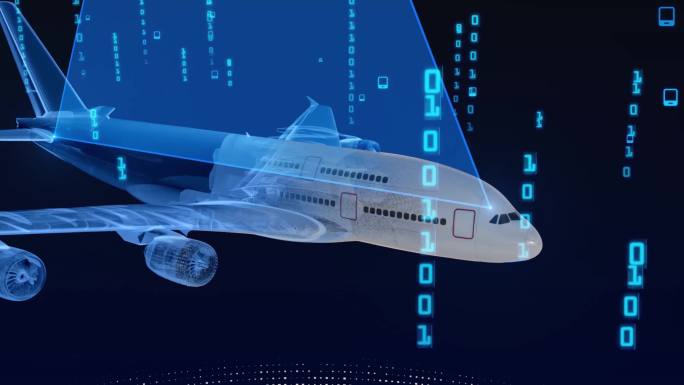 4K全息科技感航空运输海上运输现代化物流