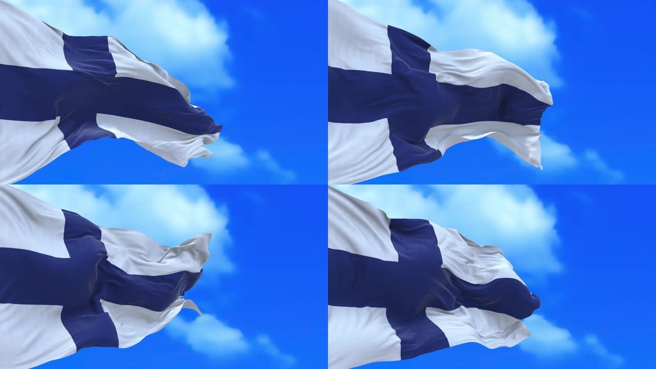 无缝循环的芬兰国旗。