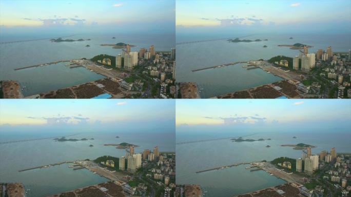 珠海城市建设工业湾空中全景4k中国
