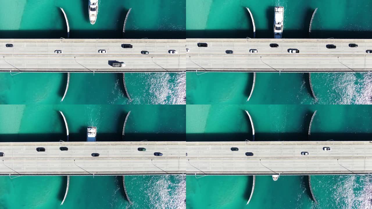 佛罗里达大桥拖车公园无人机视频的直拍