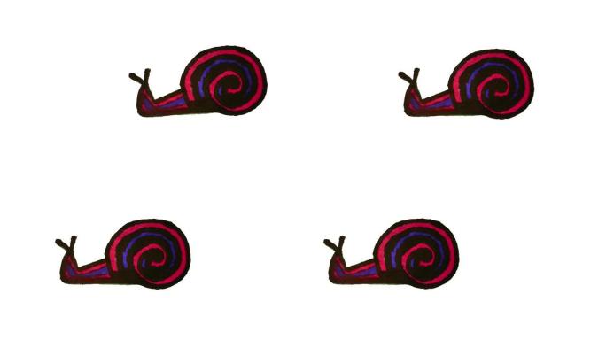 卡通蜗牛绘画动画