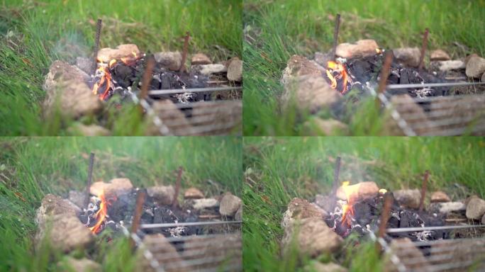 火烧的热空便携式烧烤烧烤烤架