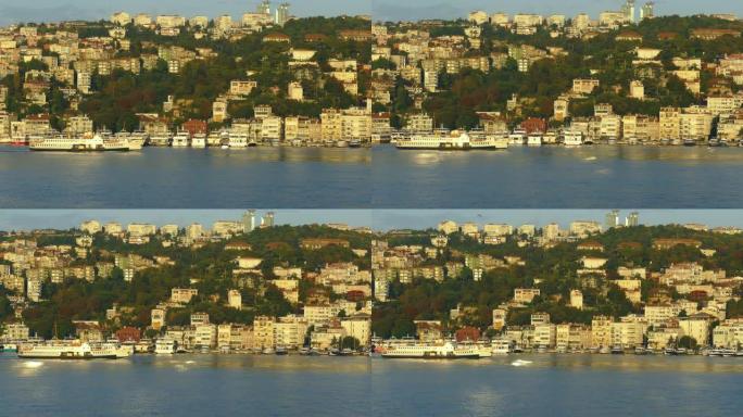 博斯普鲁斯海峡沿岸的伊斯坦布尔市区
