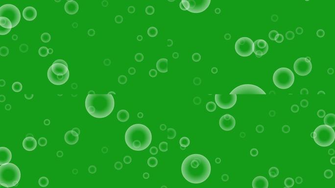 绿色屏幕背景的水泡运动图形
