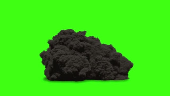 绿屏背景VFX视频元素上的2个大蓬松浓烟包