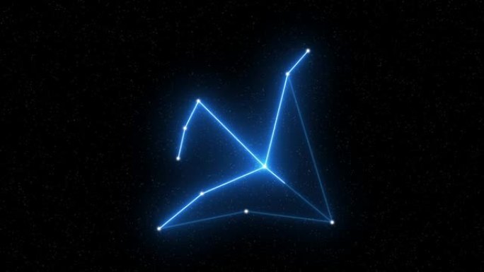 天鹰座-带有星域空间背景的动画十二生肖星座和星座符号
