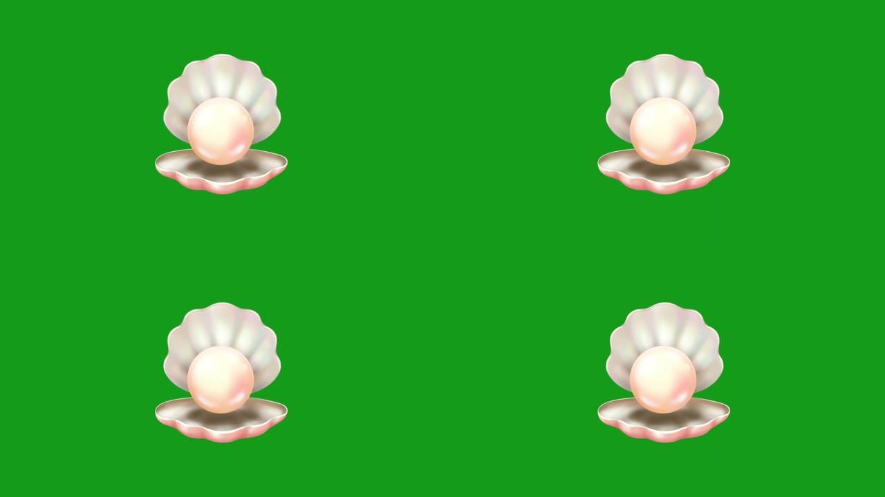 绿屏背景的贝壳运动图形