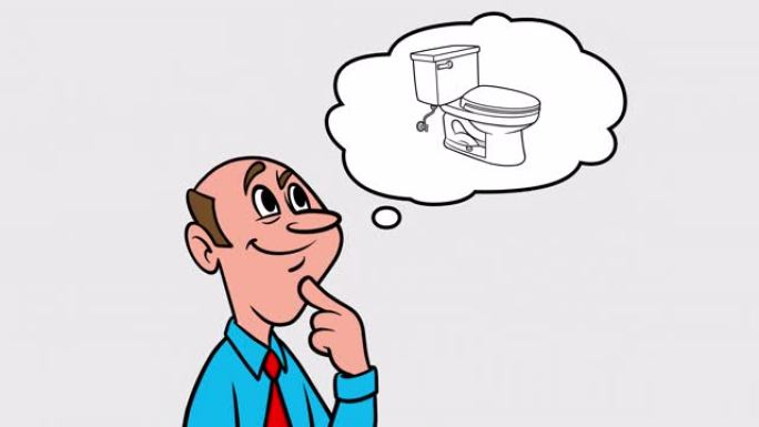 思考一个厕所-带阿尔法通道的4k动画