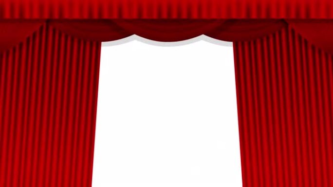 舞台上开启的红色窗帘动画