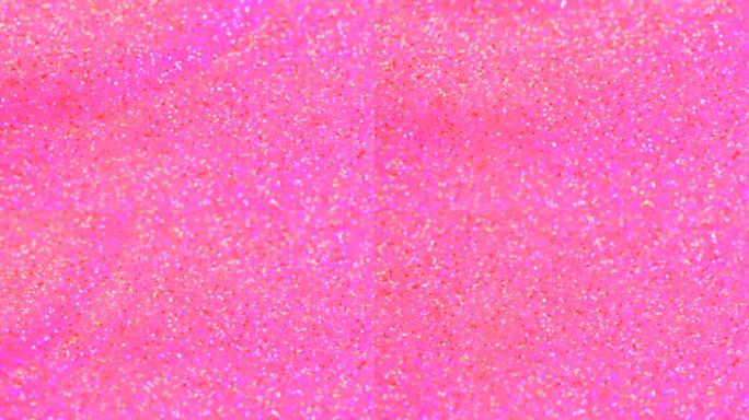 美丽的粉色玫瑰霓虹闪光和飞溅表面的微光纹理