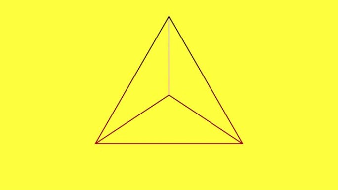 黄色背景下三角形状设计的数字动画