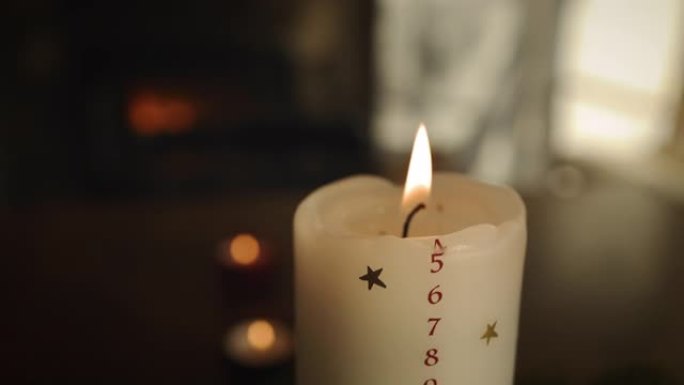 圣诞蜡烛祈福白色蜡烛