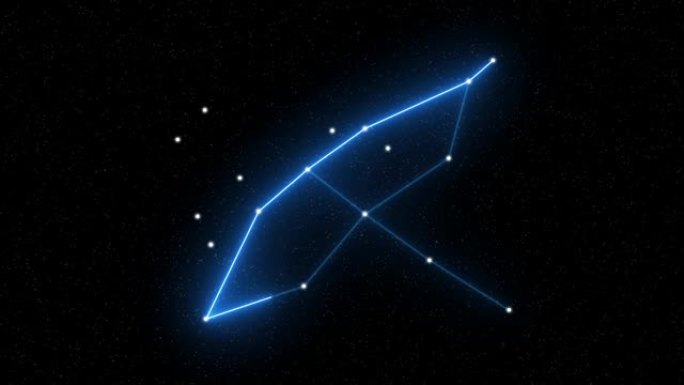 天鹅座-带有星域空间背景的动画十二生肖星座和星座符号